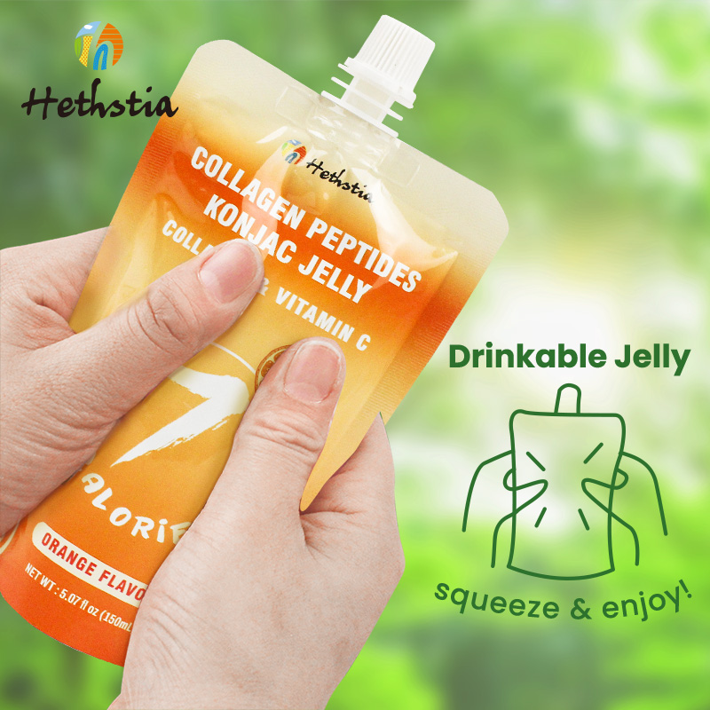 Gut-friendly Instant Low-Fat Adults Instant Shirataki Konjac Collagen Peptide Orange Flavor Drink Fruit Jelly