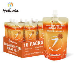 Healthy Food Supplier Konjac Jelly Halal Konnyaku Collagen Peptide Orange Drink Fruit Jelly