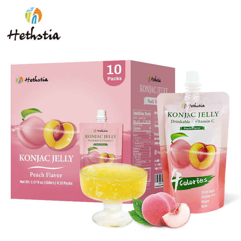 Snack Summer Jelly Slimming Beauty Peach Flavor Konjac Jelly Drink With Vitamin C