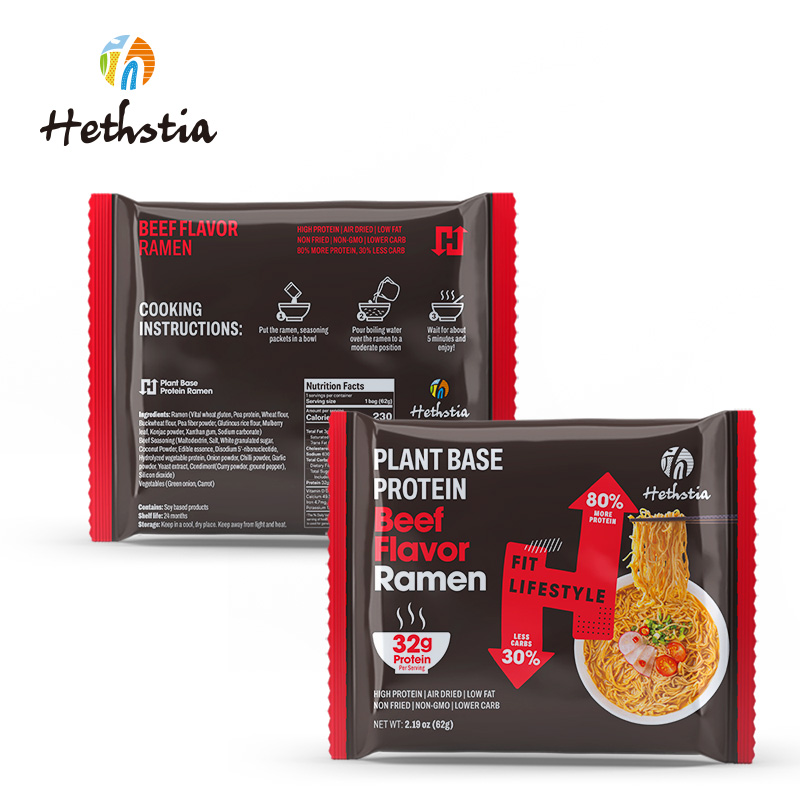 Reduced Calorie Food Lower Calorie Pasta Non Fried Instant High Protein Spicy Beef Flavor Ramen Noodles